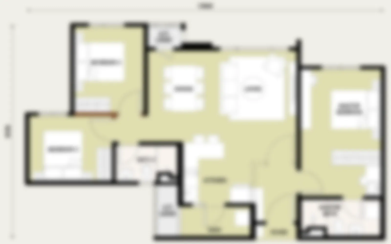 Type B / B-M floor plan preview, 920 sqft (blurred, full plan on request)